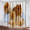 3D Print Cheap Modern Animal Dog Cute Semi Blackout Polyester Kids Window Curtain In the Living Room Bedroom Home Decor Hooks