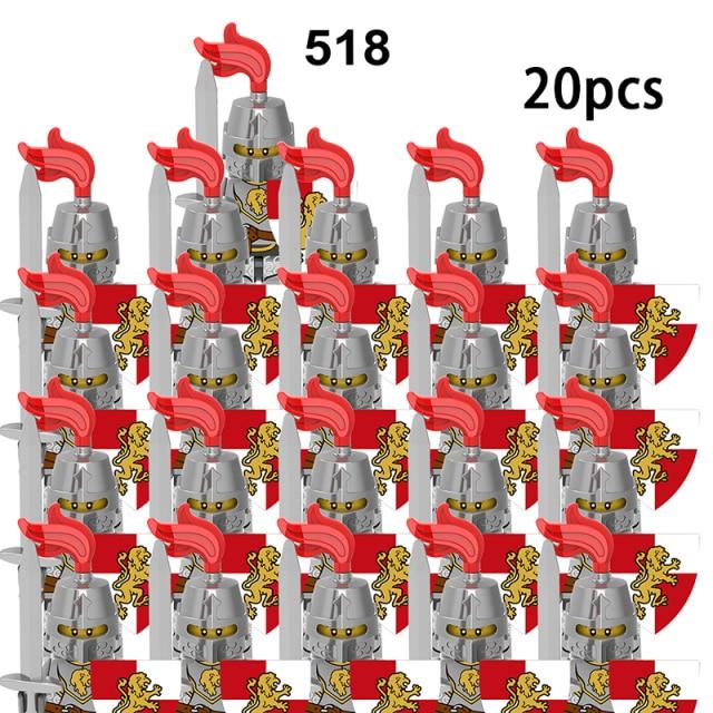 Средневековые военные наборы, фигурки, строительные блоки, шлемы, детали солдата, рыцарское оружие, римский меч, аксессуары, игрушки для детей