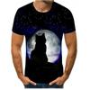 Летняя мужская футболка с 3D животным принтом, футболки с милым котом, свободные топы с круглым вырезом и короткими рукавами для мужчин
