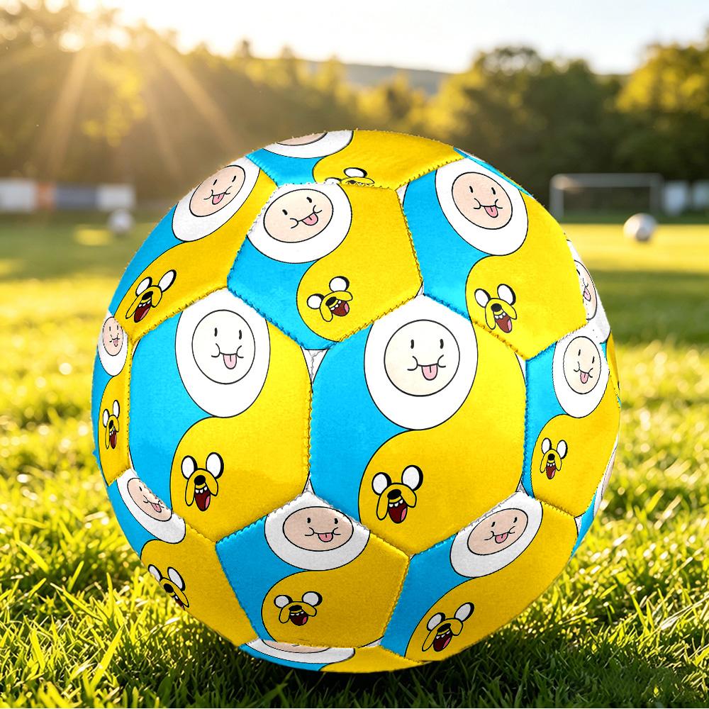 Adventure Time Printed Size 5 Standard Football, Waterproof PU Training Soccer Ball for Outdoor Sports