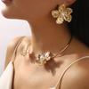 Европейский и американский барочный геометрический жемчужный цветочный ювелирный набор в стиле ретро, темпераментные серьги, браслет, ожерелье, кольцо