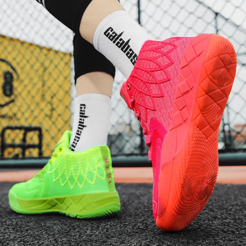 Новые баскетбольные кроссовки мужские и подростковые высокие мандариновые утки боевые ботинки на самом деле нескользящие, износостойкие, амортизирующие и с хорошим сцеплением