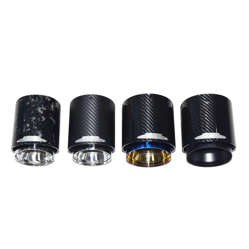 BMW Mini One Cooper JCW Carbon Fiber Exhaust Tailpipe - Black Blue Tip