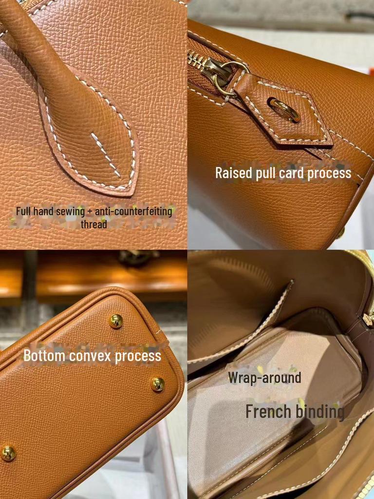 Женская сумка для боулинга из натуральной кожи с принтом пальмы Эпсом 2024 года — ручная и через плечо