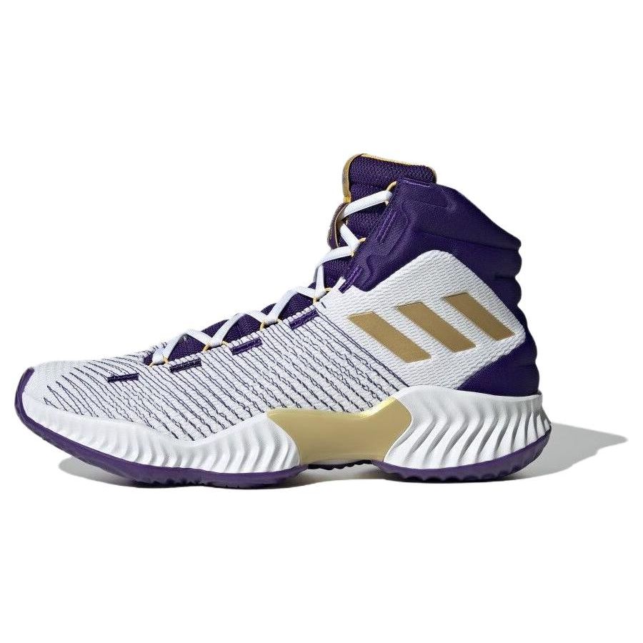 Adidas Pro Bounce 2018 Comfortable Durable Lightweight Mid-Top Basketball Shoes Unisex Sneakers White Purple IG4495