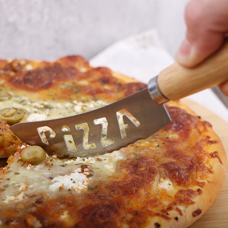 2pc Essential Premium Pizza Tool Set with Knife & Pizza Shovel Creative Design Baking Gadgets for Home Supplies