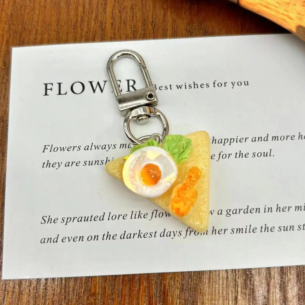 Брелок для ключей в виде гамбургера и автомобиля, симпатичная еда, хлеб, яйцо, пирог, жареное яйцо, тост, сумка, брелок, подвеска, подарок ребенку