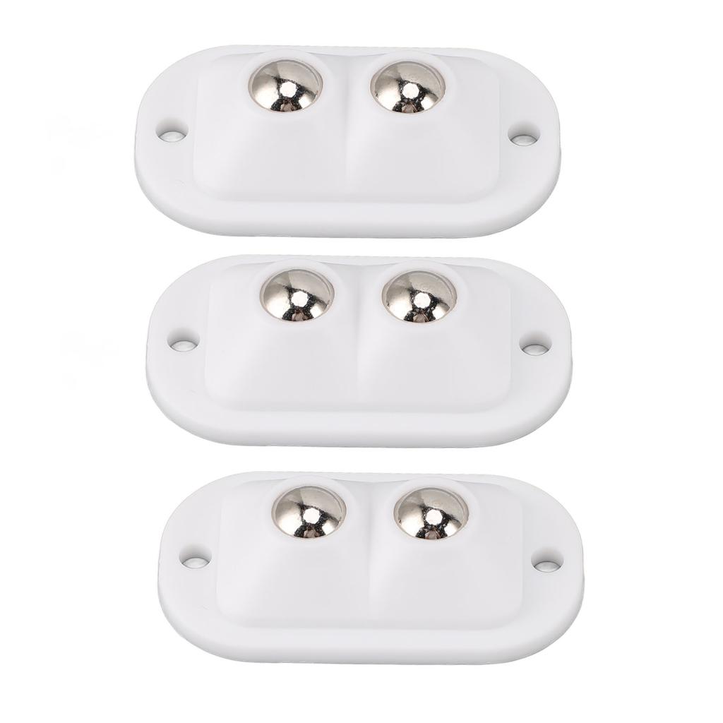 12pcs Mini Caster Wheels Self Adhesive Double Bead Labor Saving Quietly Moving 360 Degree Rotation