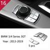 For q6 3 4 Series 3GT F30 F32 F34 Car Styling interior Gearshift AC CD button Panel Door Armrest Decoration Cover Trim Sticker q6
