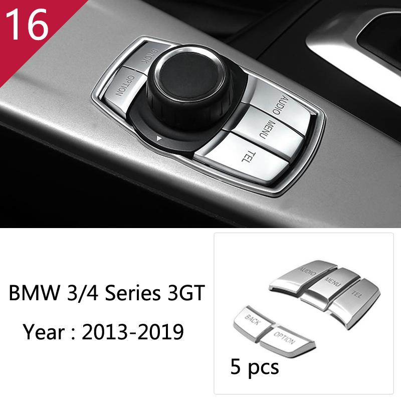 For q6 3 4 Series 3GT F30 F32 F34 Car Styling interior Gearshift AC CD button Panel Door Armrest Decoration Cover Trim Sticker q6