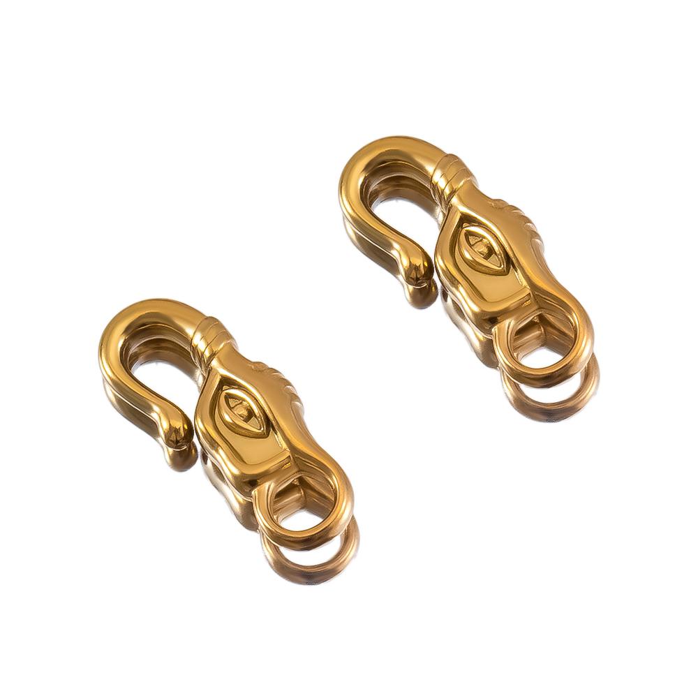 5pcs Stainless Steel Personalized Vintage Design Hook Bracelet Necklace Connection Buckle for DIY Jewelry Making Cool Components