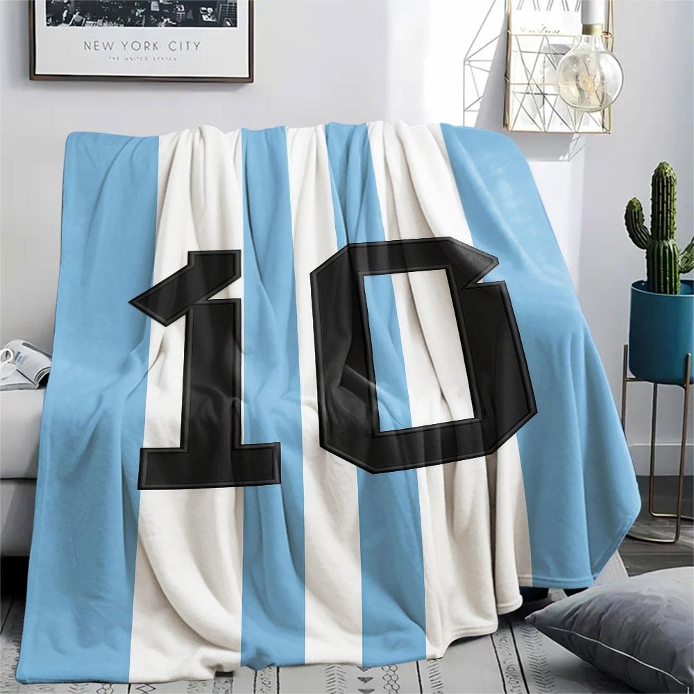 1PC Lionel Messi Patterned Flannel Blanket Suitable For All Seasons for Home Decor Warmth and Comfort Gifts Holiday Present