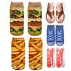 1 Pair Men Funny Socks Simple Soft Fabric Anti-friction Interesting Chips Printing Christmas Gift