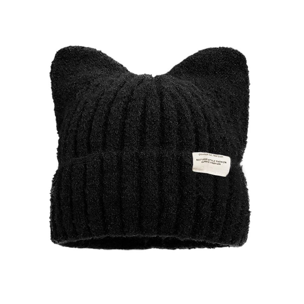Fashion Cat Ear Hat Cute Beanie Hat Knit Winter Cap Warm Slouchy Crochet Hat For Women Girls Ski Cycling Snowboard Travel