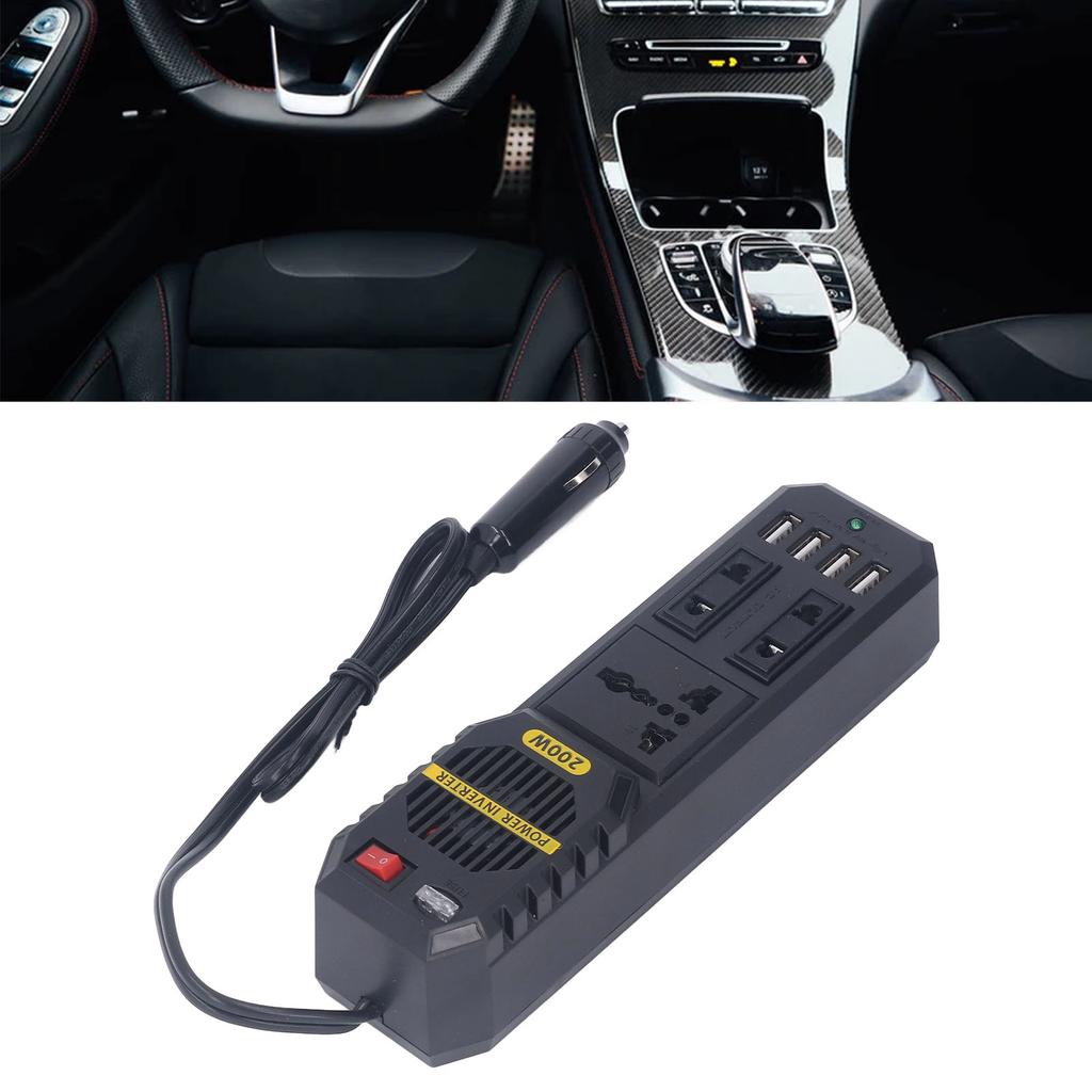 Автомобильный инвертор 200 Вт 12 В в 220 В ШИМ модифицированный синусоидальный адаптер-преобразователь с портами USB 4,1 А