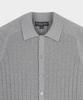 Хлопковый кардиган-поло с косами Brooks Brothers (серый) (Bbwcmmf302)