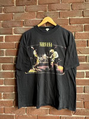 Винтажная футболка Nirvana 1996 года, Muddy Banks, Гранж-группа, 90-е, Большая, черная, Унисекс