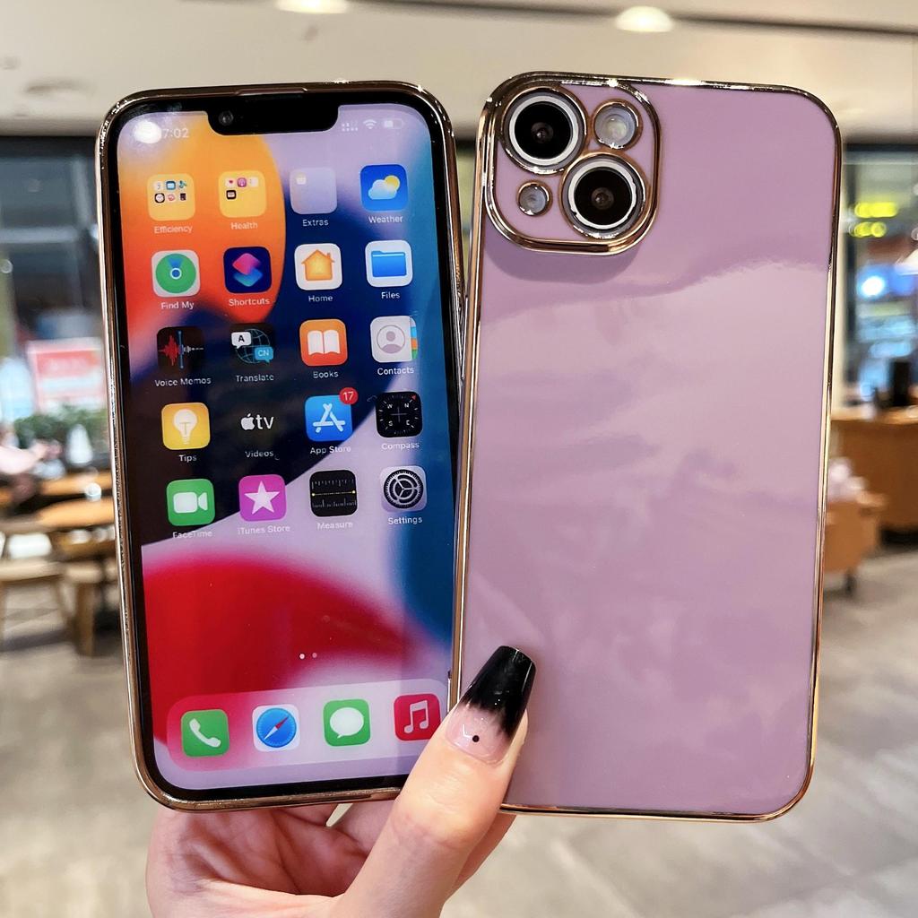 Роскошный 6D гальванический позолоченный блестящий цветной чехол-бампер для телефона для iPhone Samsung Xiaomi Oppo Moto Girls Мягкая силиконовая противоударная задняя крышка