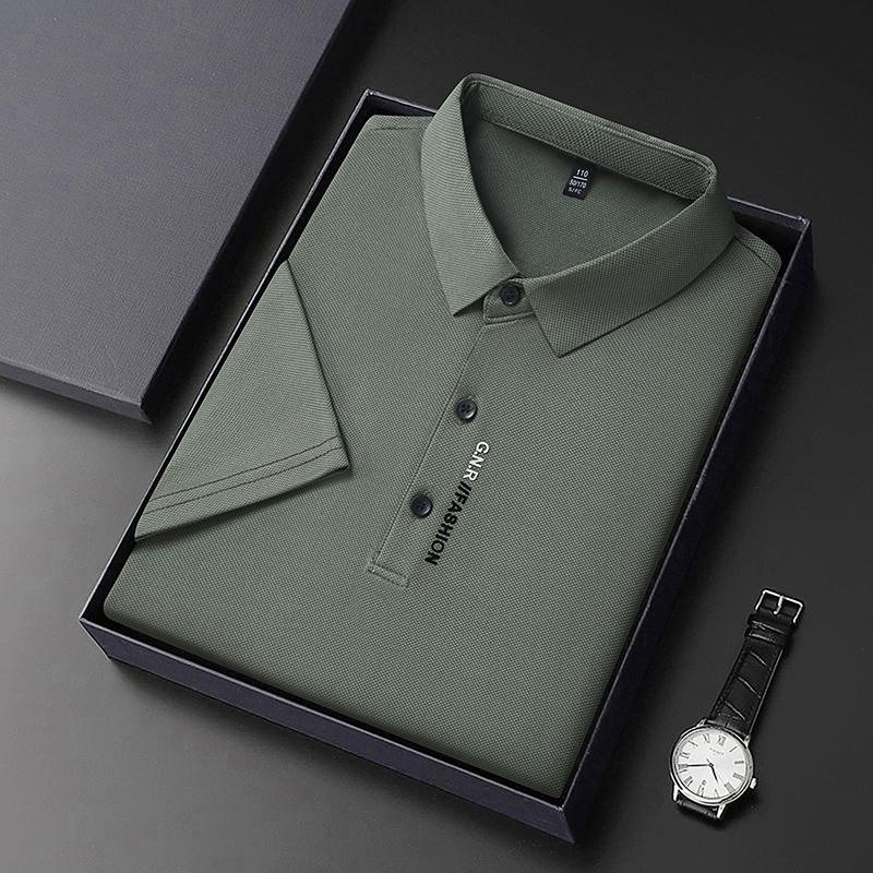 Роскошная Мужская Футболка Поло Высокого Качества Принт Мода Короткий Рукав Воротник-стойка Корея Футболка Лето Новый Бизнес Классический Тренд Мужская Одежда Верх