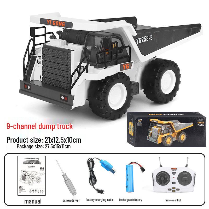 Free Shipping Alloy Remote Control Excavator Dump Truck Toy for Kids