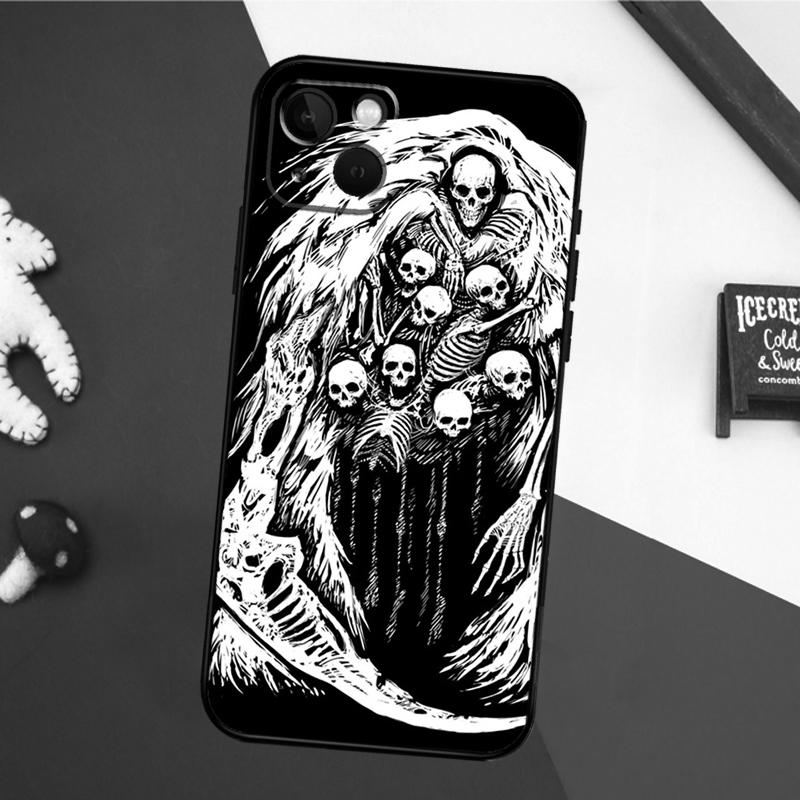 Bones Skeleton Bumper Phone Case For iPhone 16 15 14 11 12 13 Pro Max X XS XR Plus Back Cover