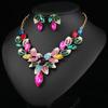 Женские цветочные ожерелья серьги ювелирные наборы свадебные аксессуары для невесты