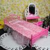 Dollhouse Display Model Mini Delicate Plastic Exquisite Furniture Model Single Bed for Kids