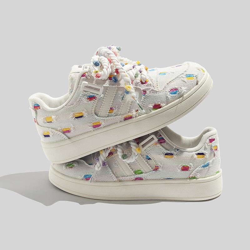 Кеды корейская версия ins все-в-одном студенческие на толстой подошве женские туфли повседневные белые туфли