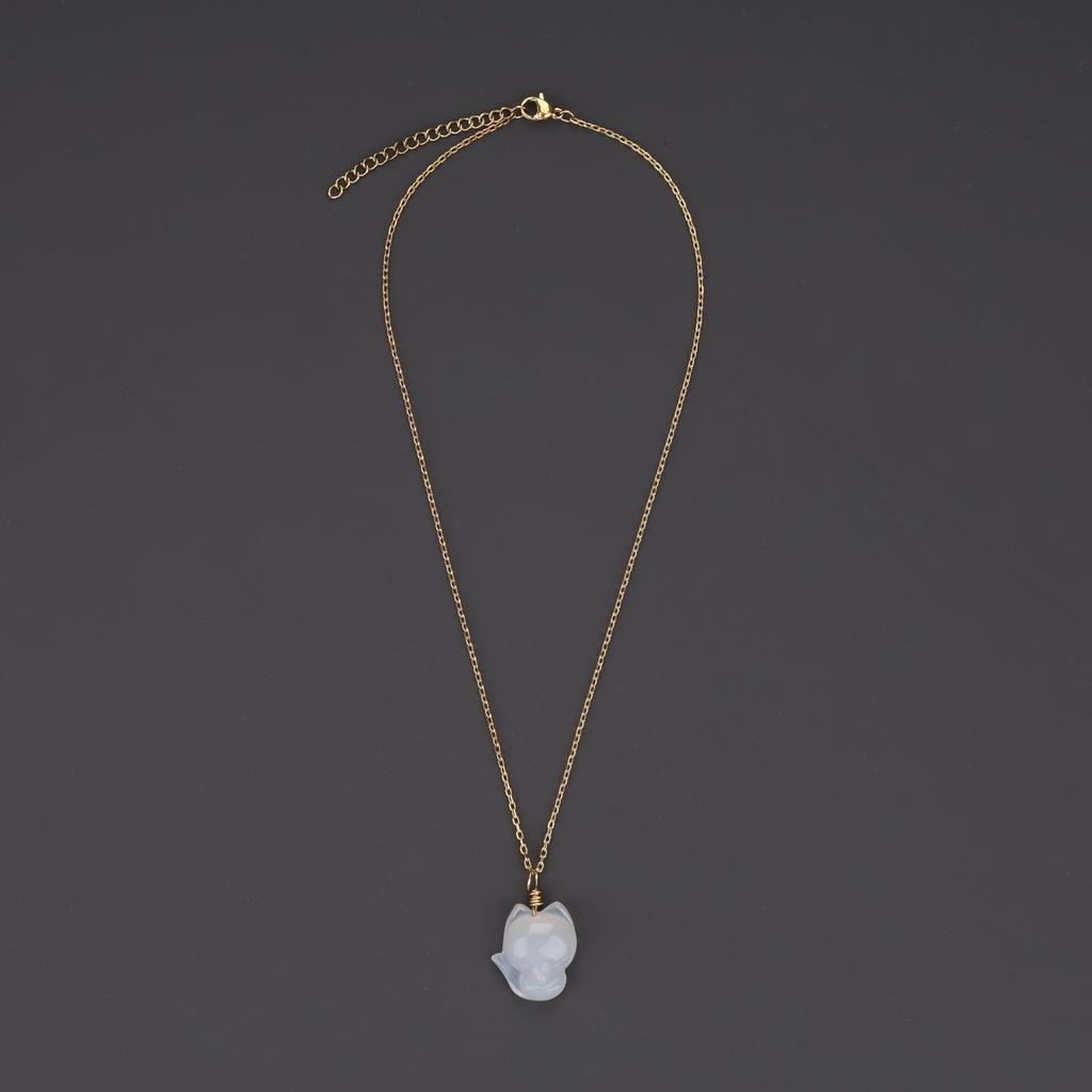 Ожерелье Лиса из белого агата для защиты от зла [Коаи] Женщины,