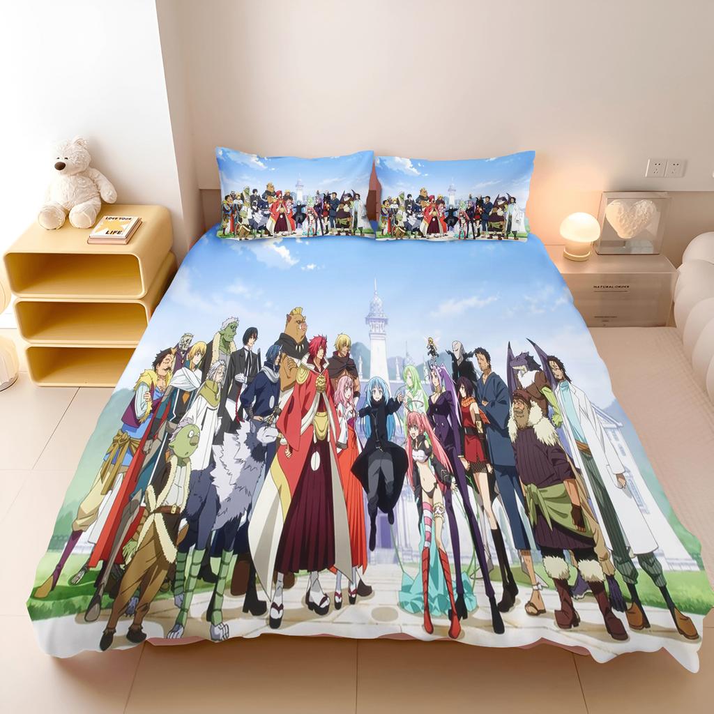 That Time I Got Reincarnated as a Slime Rimuru Ranga Anime Duvet Cover Set Soft Bedding Set Pillowcase Home Bedroom Decoration