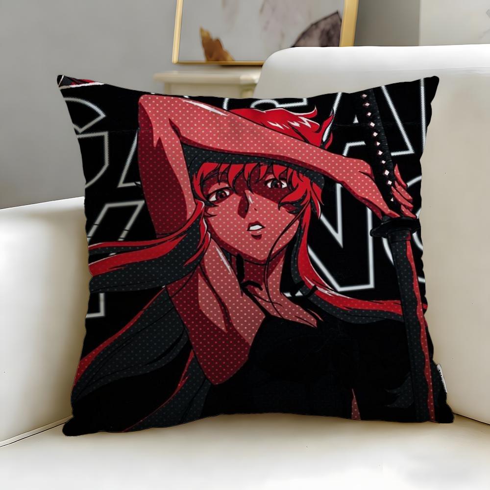 Классическая аниме-подушка Mirai Nikki Чехол для подушки Мягкий Легко стирающийся Чехол для подушки Универсальный для дивана, кровати, путешествий и офиса