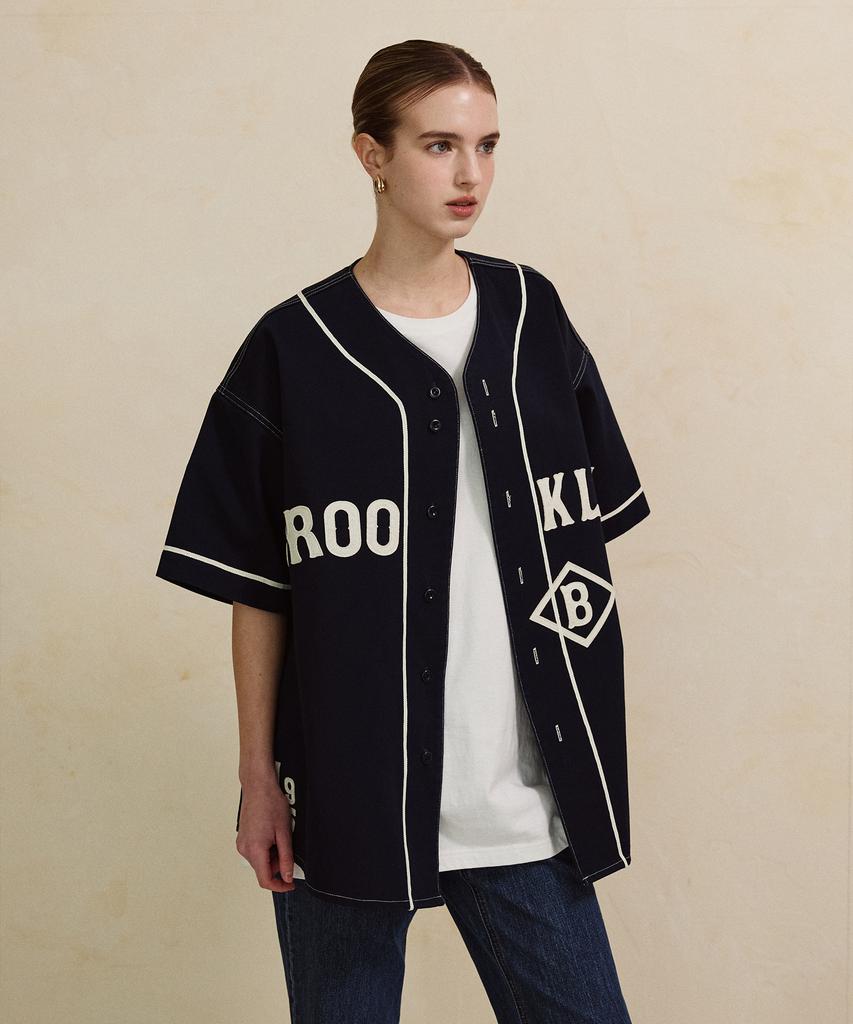 Zerolounge [Premium Japanese Material] Baseball Shacket Navy