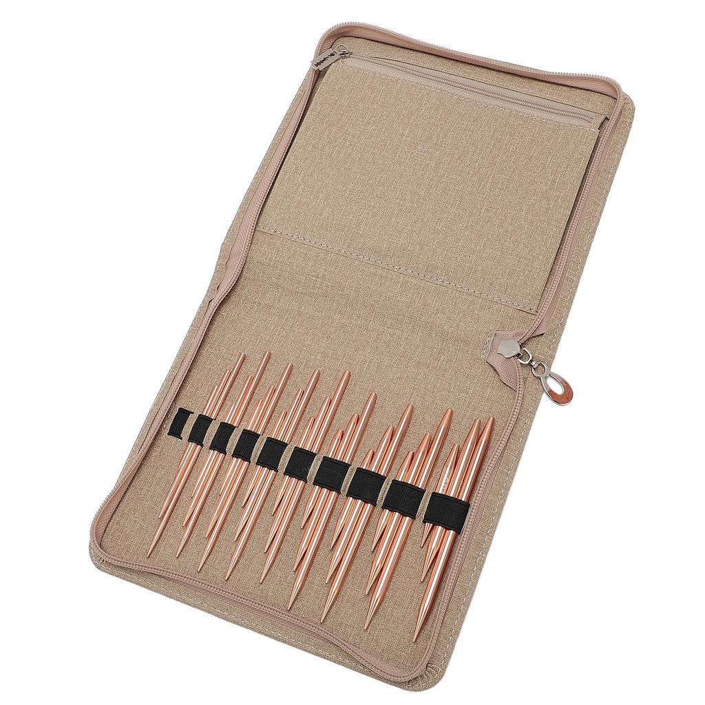 27Pcs Circular Knitting Needles Set Interchangeable Removable Aluminum Oxide Crochet Needles with