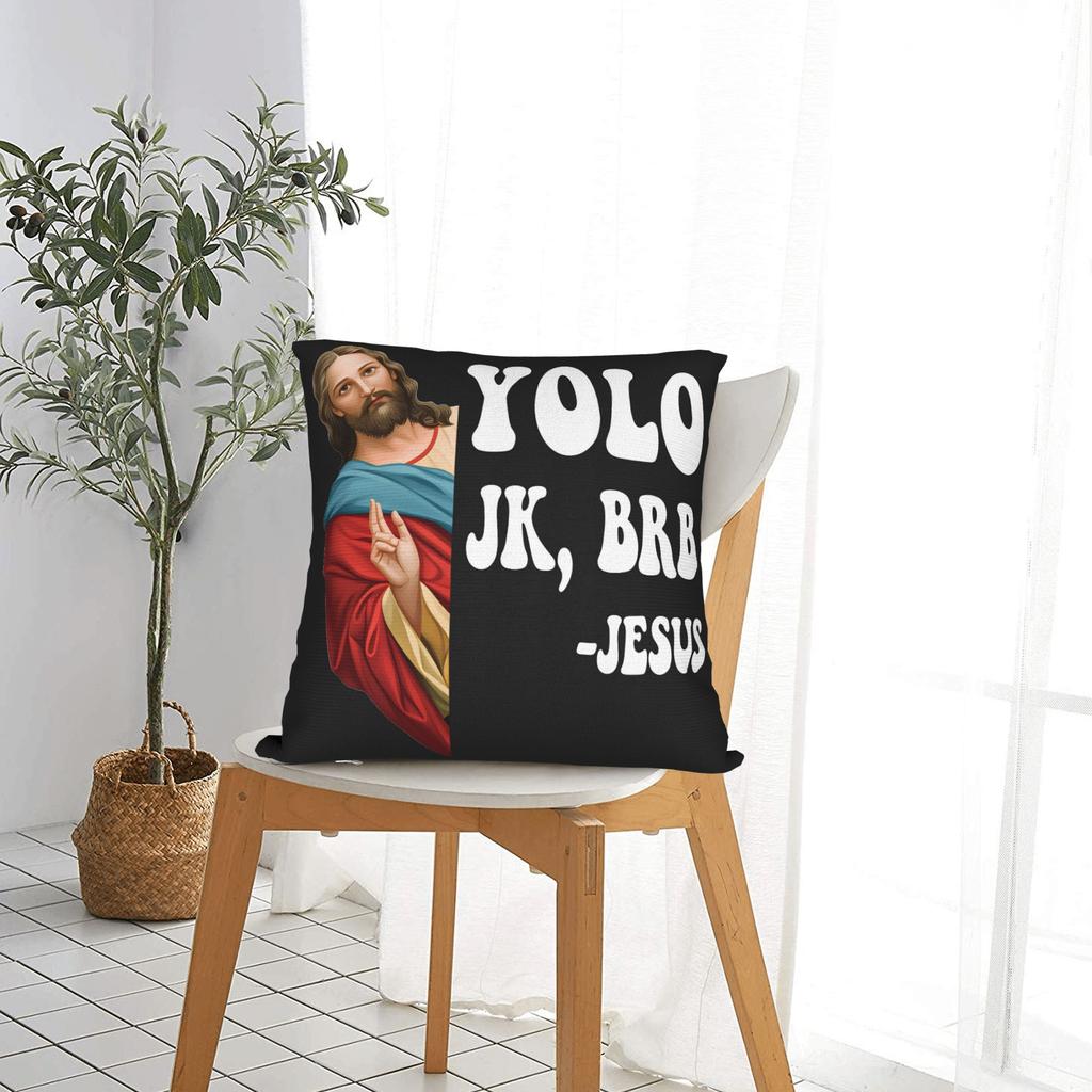 Pillow Cover Easter Yolo Jk Brb Jesus Fashion Pillow Case For Living Room Sofa Pillowcases