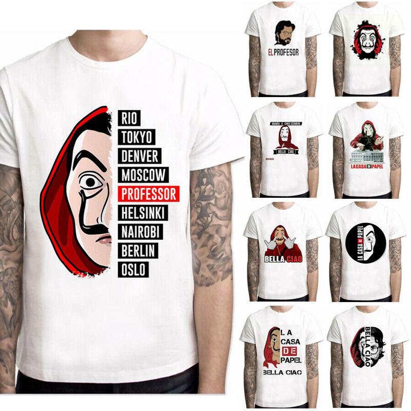 La Casa De Papel T Shirt Money Heist Tv Series Homme Tops House Of Summer Paper
