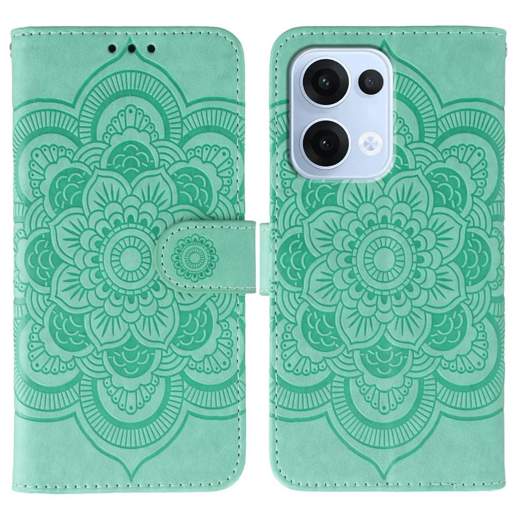 For Oppo Reno13 5G (Global) Case PU Leather Mandala Imprinted Design Wallet Phone Cover