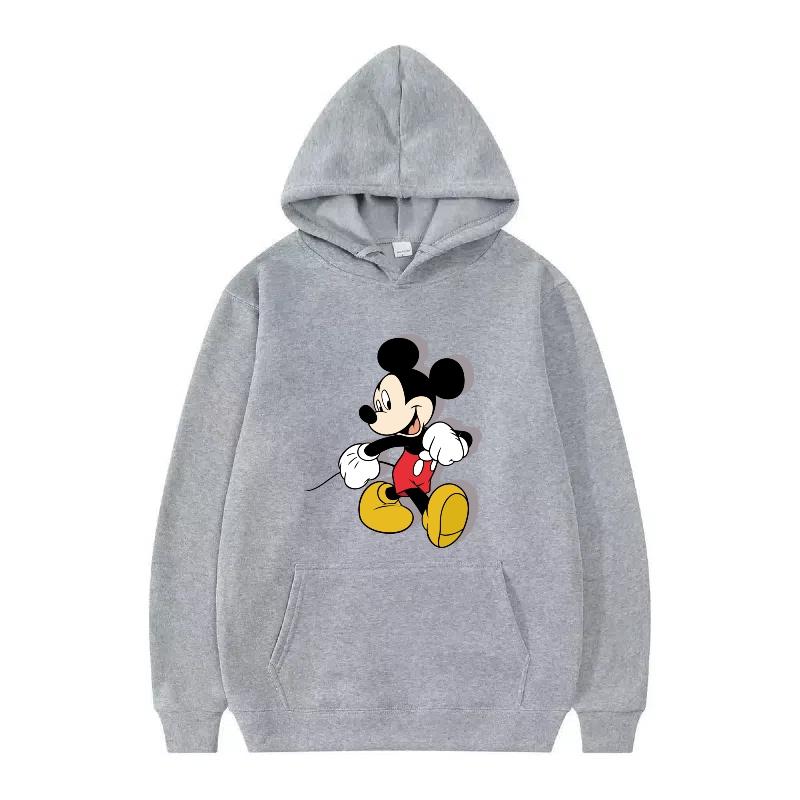 Disney Mickey Mouse Pattern Woman Streetwear Loose Black Winter Tops Clothes Pullovers Ladies Cheap Y2k Hoodies Men Sweatshirts