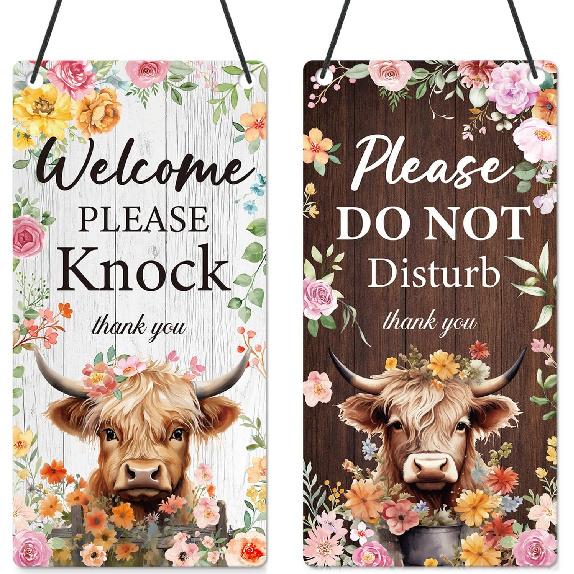 Do Not Disturb Door Hanger Sign - Welcom Please Do Not Disturb Sign for Office Reversible Double Sided In Session Door Signs for Office Business