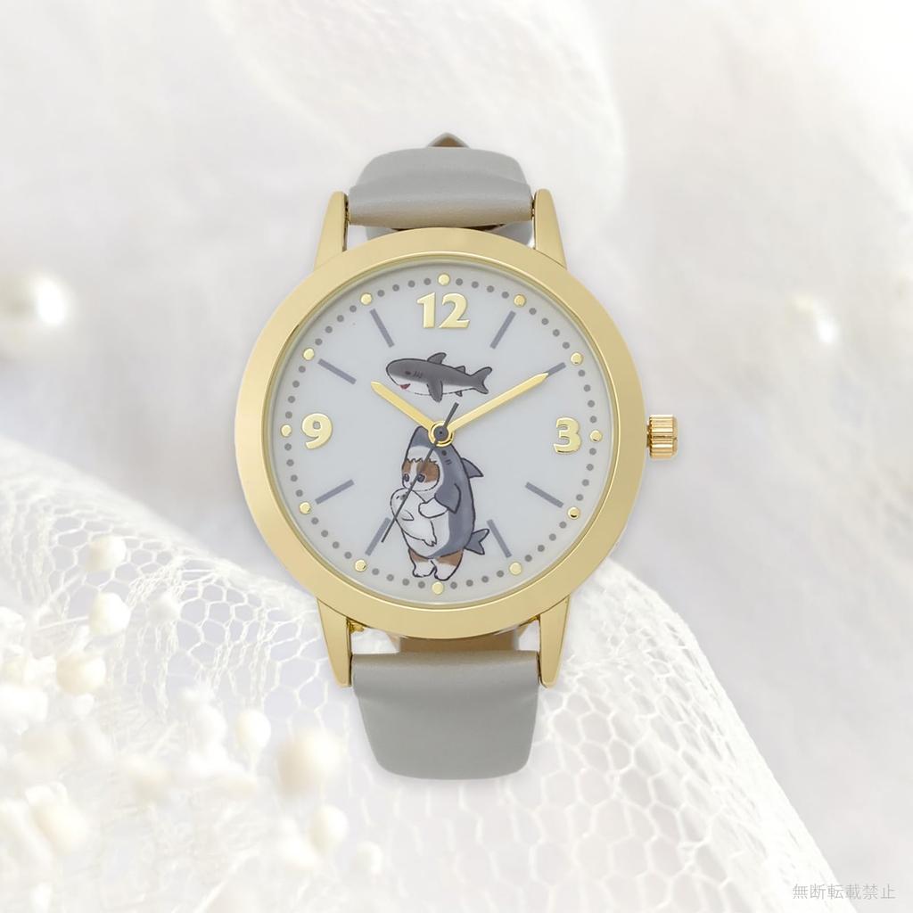 Mofusand Shark Gray Leather Band Watch [Fieldwork] MSD002-5 Women's