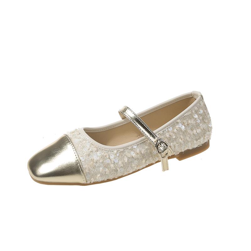 Fashion 2024 Fashion Women Mary Jane Shoes New Shiny Leather Vintage Women Flats Ladies Square Toe Ballet Casual Shoes