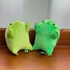 Anime Green Fluffy Frog Figurine Soft Plush Decompress Animals Cute Soft Frog Plushie