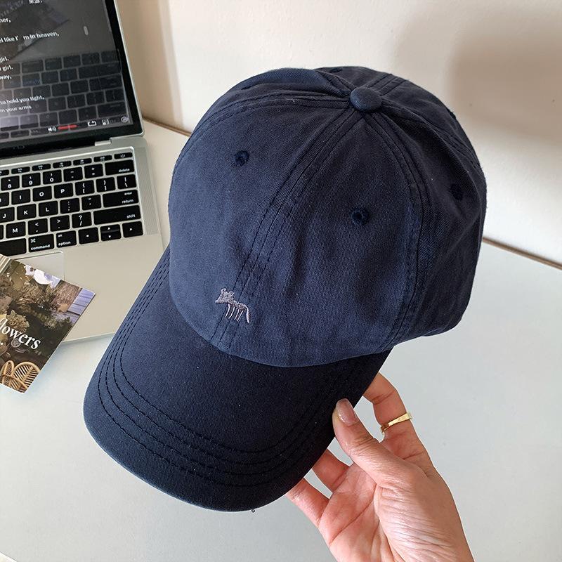 Little Fox Baseball Cap Female Spring and Autumn Big Head Circumference Showing Face Small Peaked Cap Enlarged and Deepened Wide Brim