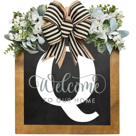 Модная дверная табличка без заусенцев с бантиком, начальная фамилия, год, поставка приветственных подарков в фермерском доме