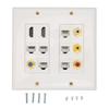 Ethernet Wall Plate HD Multimedia Interface CAT6 TV F Head RCA Coax Ethernet Wallplate for Home