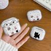 Милый Мультяшный Чехол-Кошка для Наушников Airpods 4-го 3-го 2 Pro 3 Ударопрочный Чехол для Airpod 2 3 1 Защитный Аксессуар Оболочка Fundas
