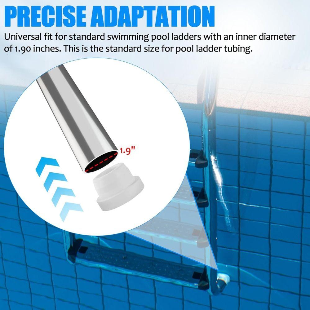White Pool Ladder Bumpers Rubber Ladder Foot Covers New Rubber Bumpers