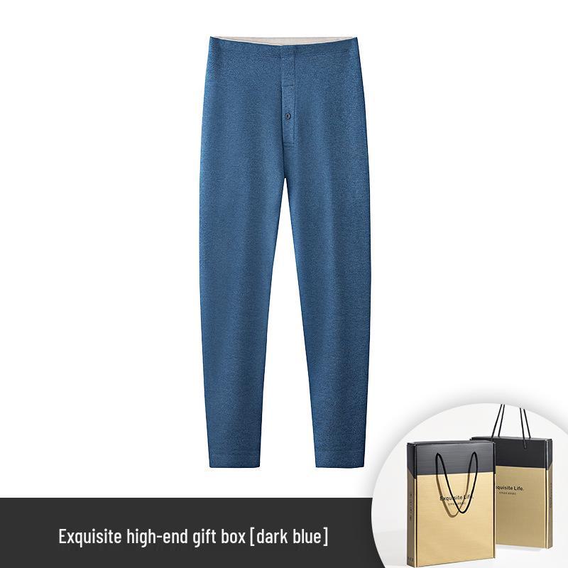 Мужские очень толстые кальсоны из шерсти тутового шелкопряда с флисовой подкладкой для осени и зимы - Теплые бесшовные брюки-базовый слой