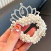 New Fashion Pearl Crown Princess Cute Kids Elastic Hair Bands Children Hair Ties Girls Hair Accessories Baby Headwear