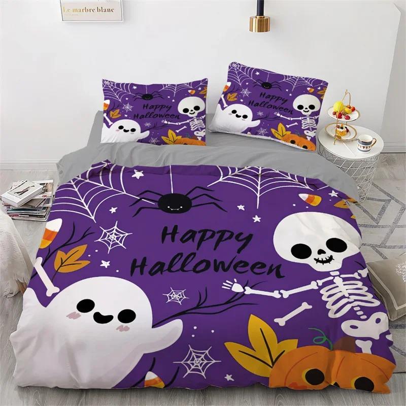 Halloween Duvet Cover Queen King Cartoon Pumpkin Comforter Cover Lantern Bedding Set Microfiberghost Quilt Cover For Boys Girls