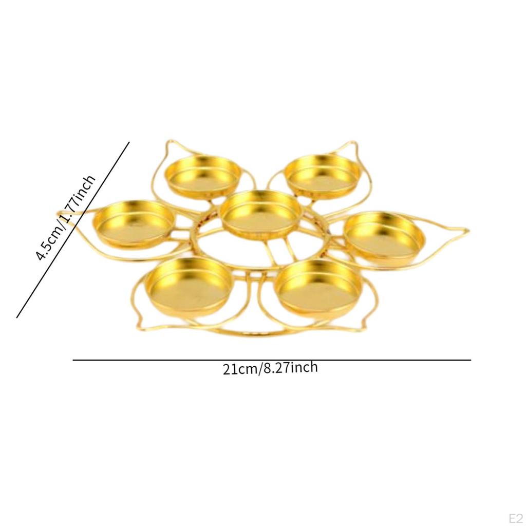 Подставка для масляной лампы в форме лотоса, подсвечник из сплава премиум-класса, декоративный алтарь для храма, украшение для чайной свечи